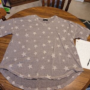 Plus size Gray star tee women's